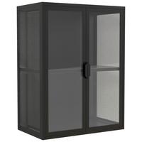 Hängevitrine Flokas Schwarz B: 60 cm - Transparent/Schwarz, Design, Glas/Metall (60/80/35cm) - MID.YOU