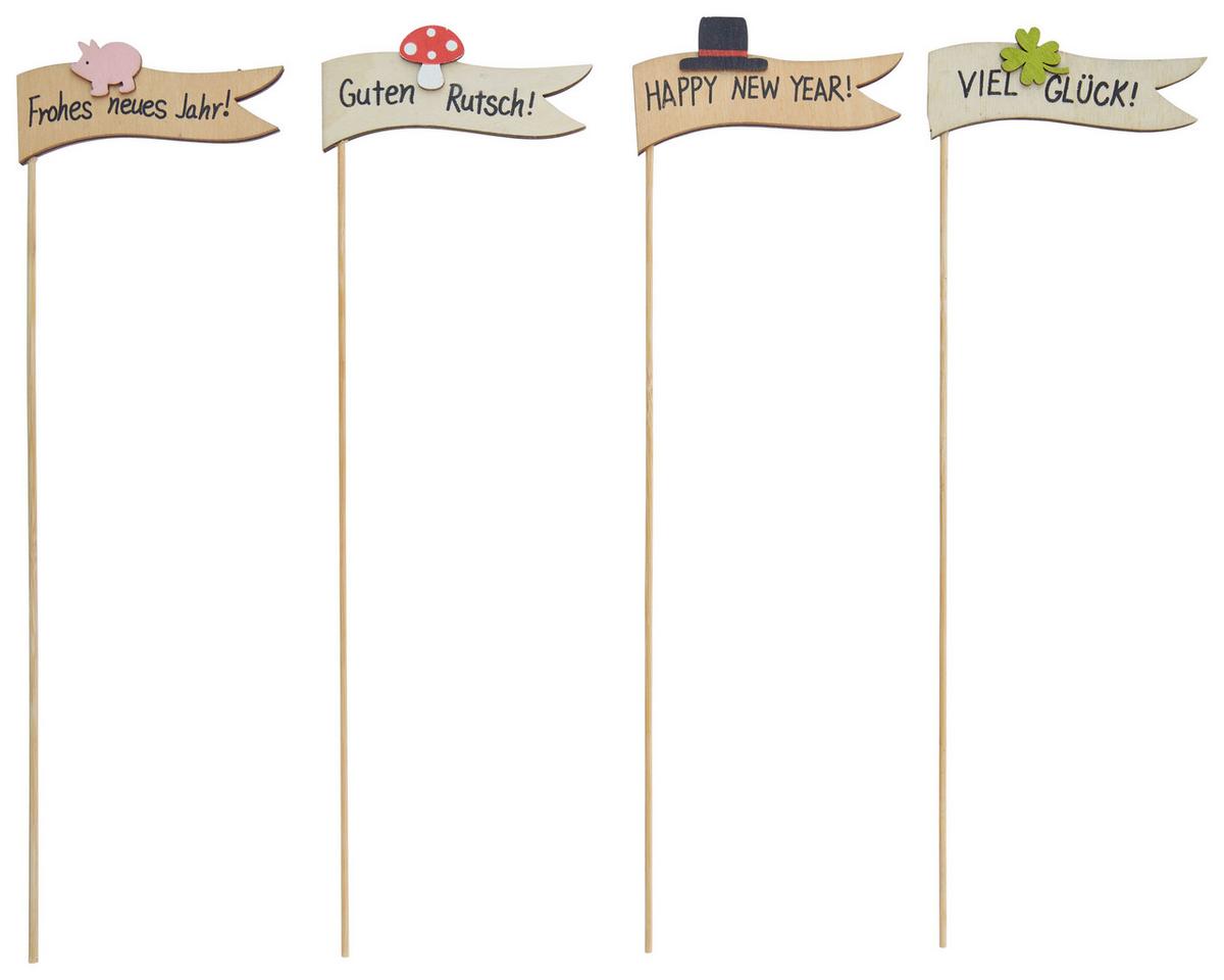 Fahnenpicker Dana - Naturfarben, KONVENTIONELL, Holzwerkstoff (8/28cm) - Luca Bessoni