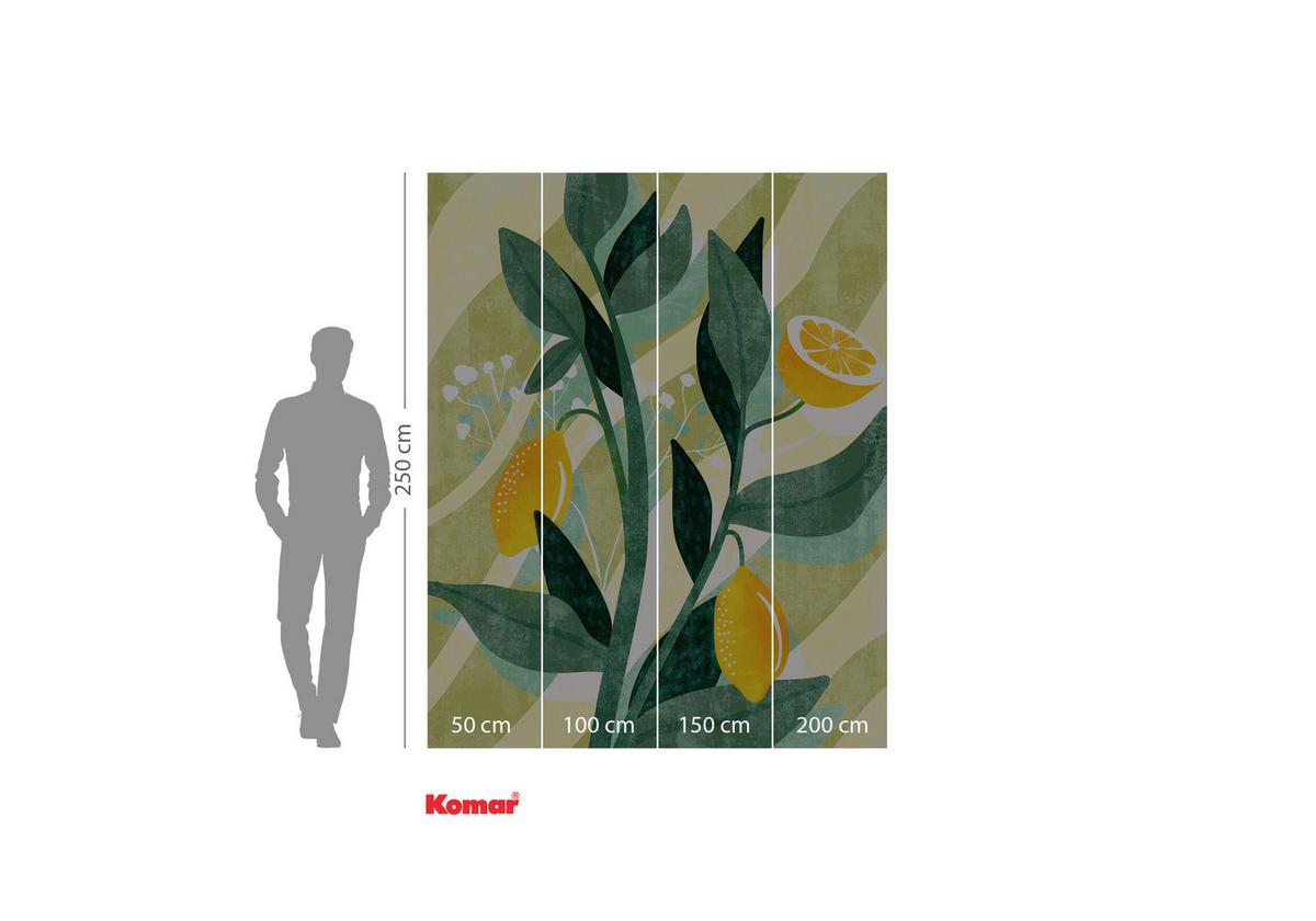 Vliestapete Lemon Fresh - Blau/Gelb, Basics (200/250cm) - Komar
