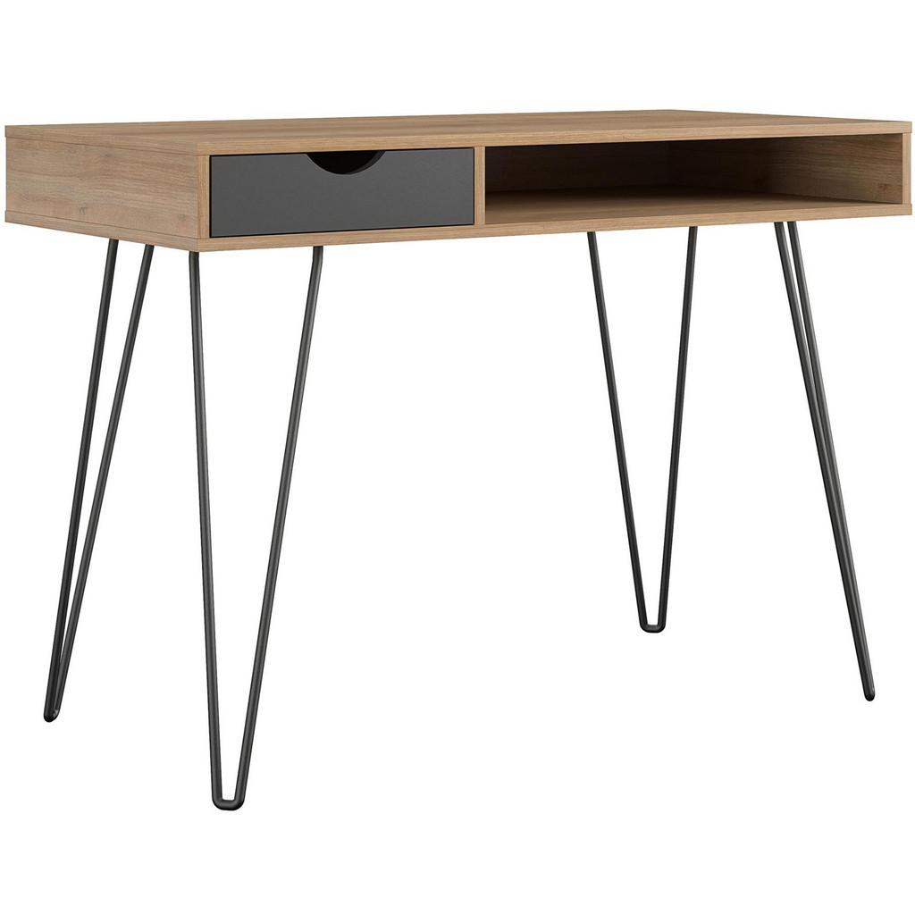 Schreibtisch Harmony Naturfarben, Schwarz