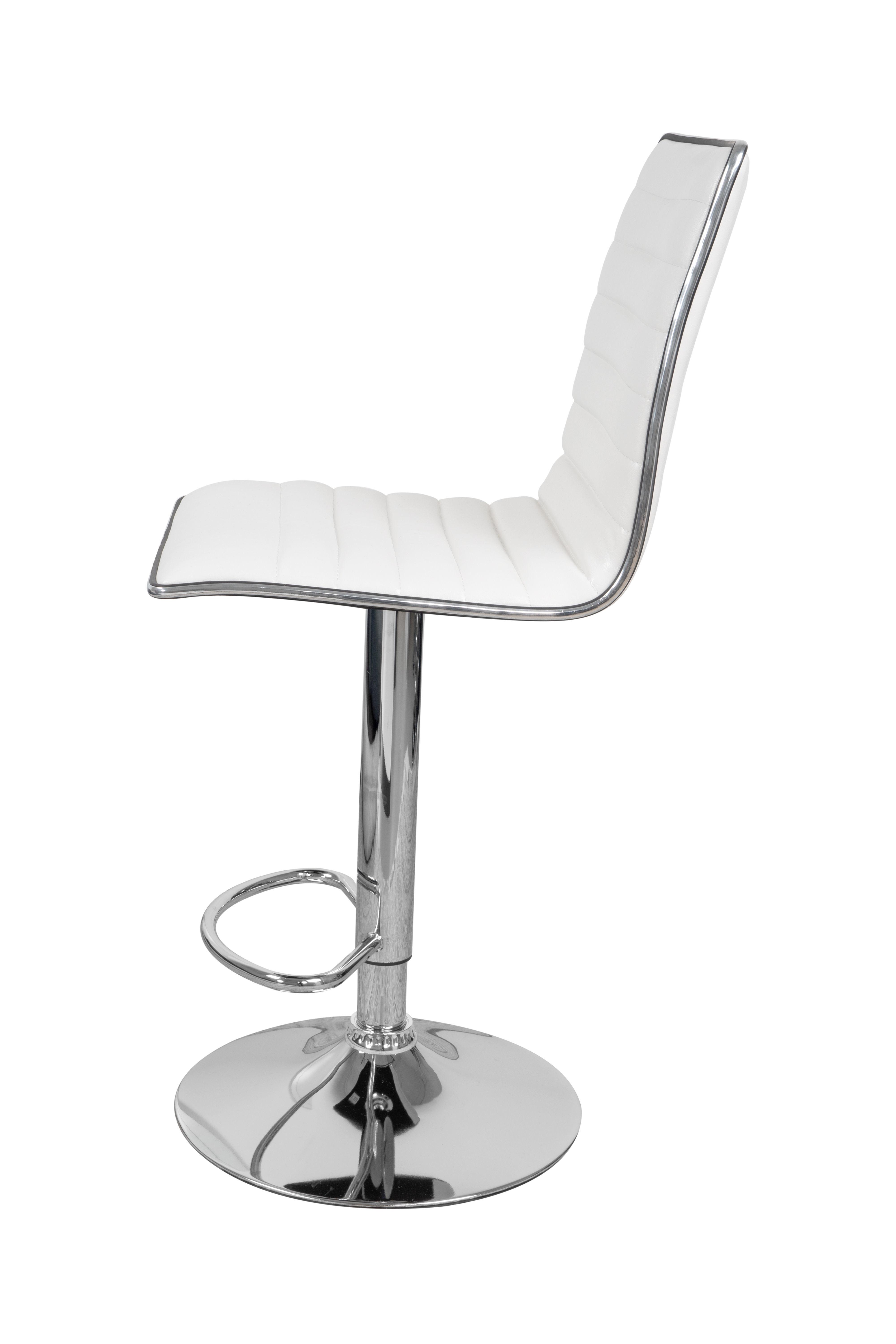 Barhocker mit Lehne 2er-Set Midnight Lederlook Weiß