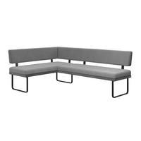 Eckbank Kian Webstoff Grau,  S:164x233 cm - Schwarz/Grau, Trend, Textil/Metall (164/233cm)