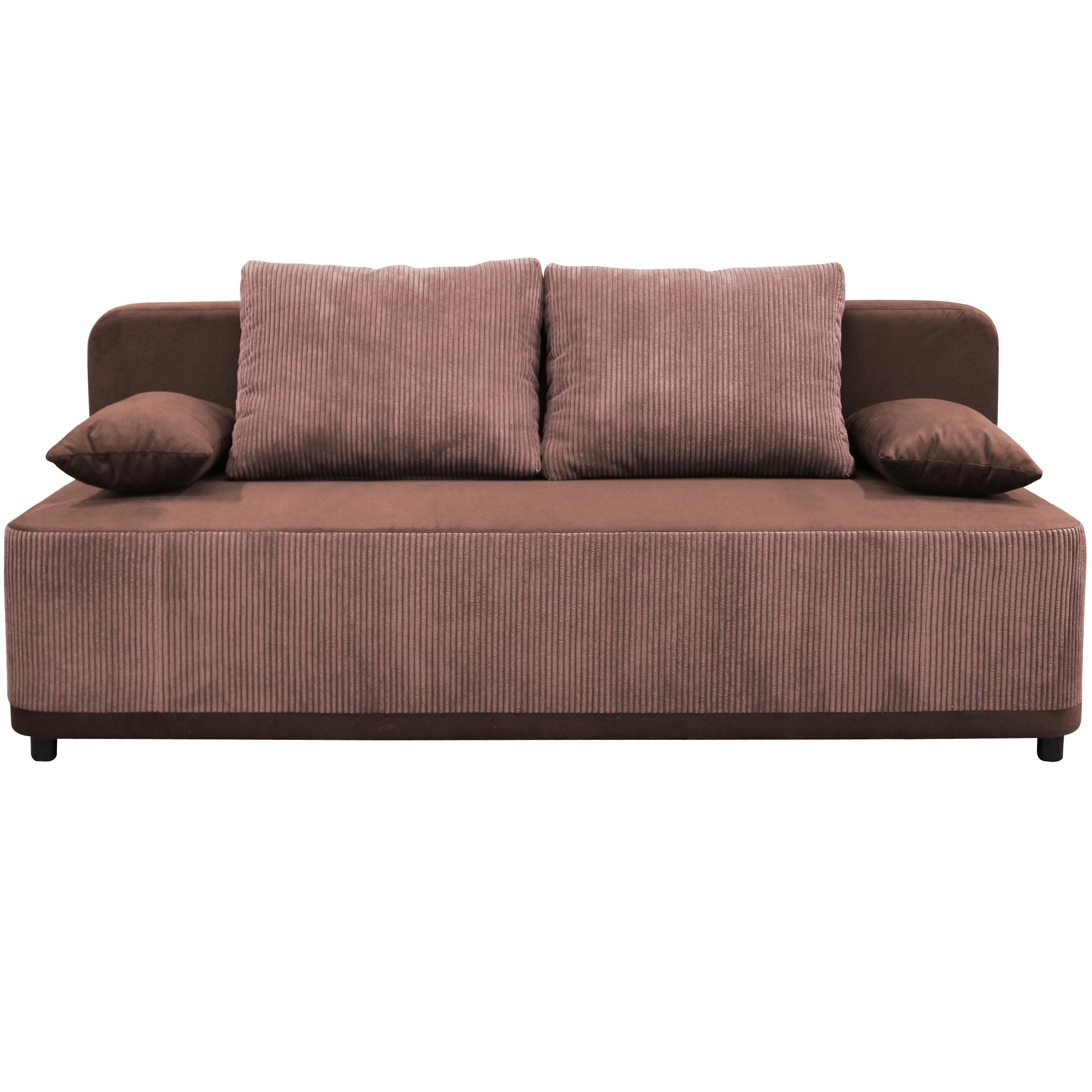 Schlafsofa Stella Koralle B: 197 cm - Koralle/Schwarz, Design, Textil (197/90/83cm) - MID.YOU