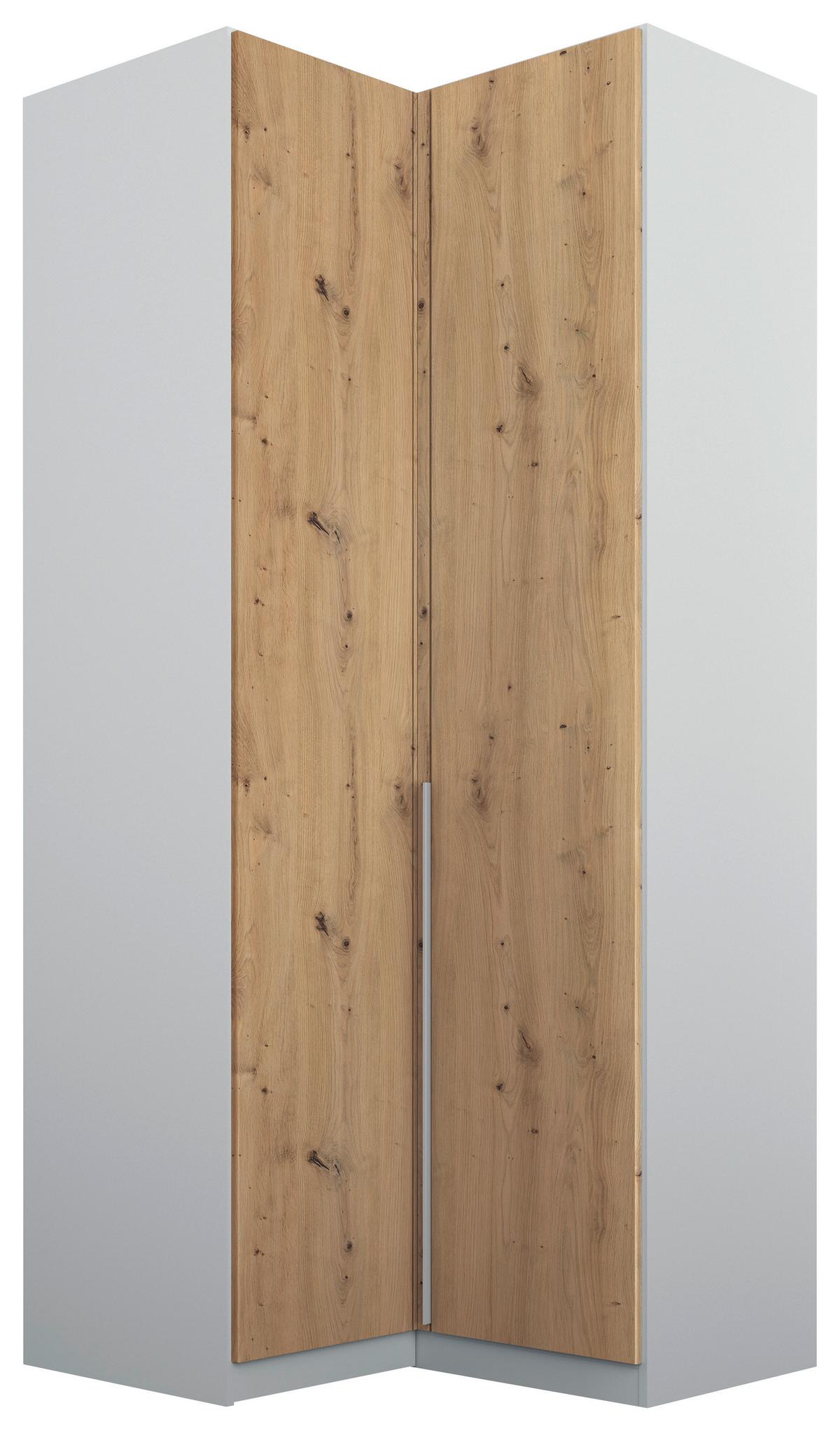 Eckschrank 100 cm Alabama Extra Hellgrau - Hellgrau/Eiche Artisan, MODERN, Holzwerkstoff (100/229/102cm)