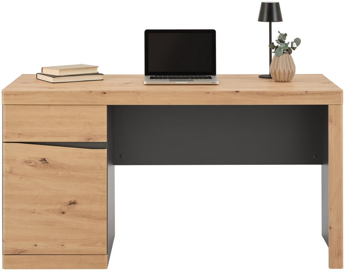Schreibtisch Turino B: 140 Cm Artisan Eiche Dekor/anthrazit - Anthrazit/Eiche Artisan, MODERN, Holzwerkstoff (140/76,5/59,9cm)