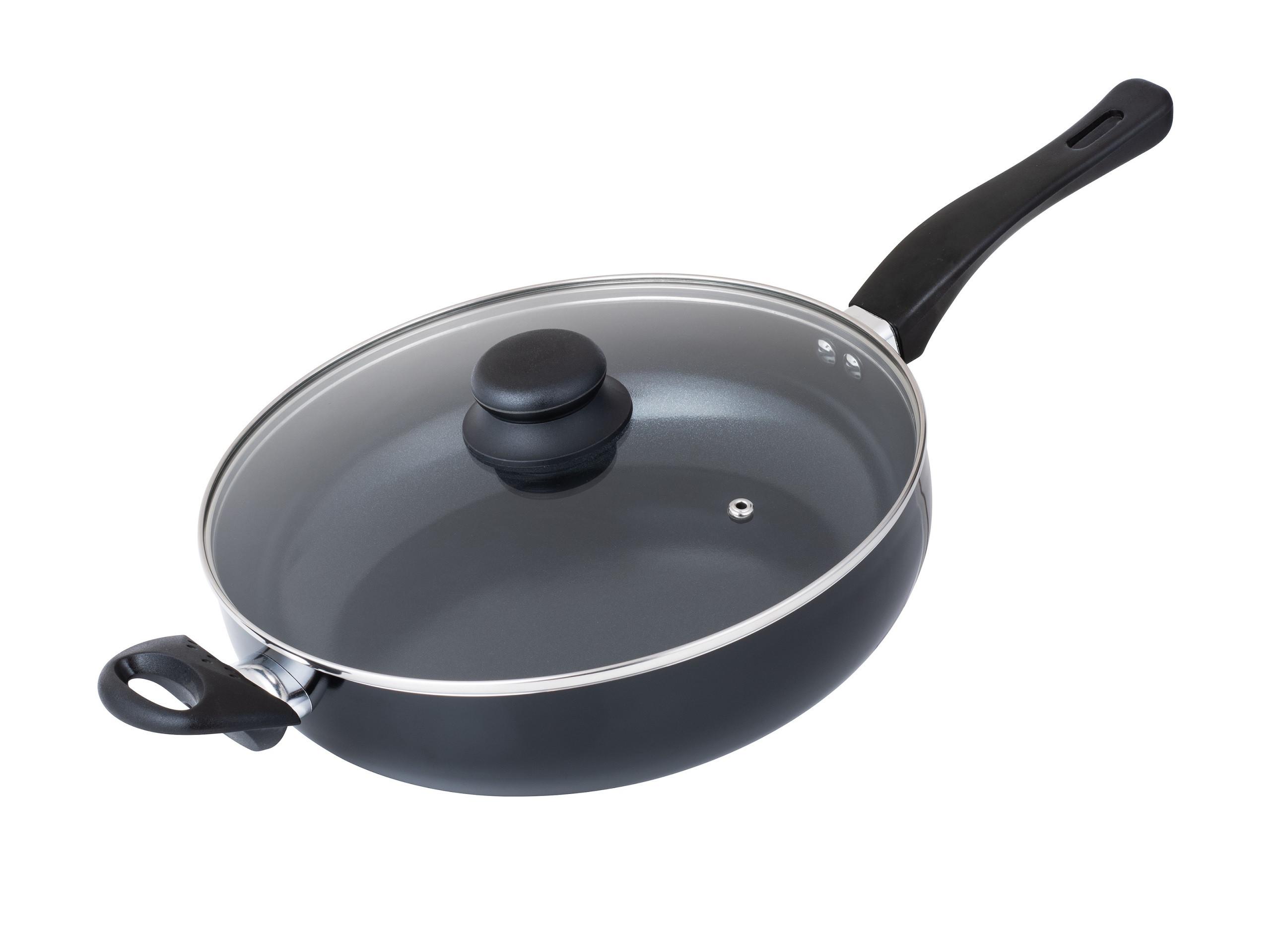 Panvica Fabia Jumbo Ø ca. 28cm - čierna/číra, kov/plast (28/7cm) - Mömax