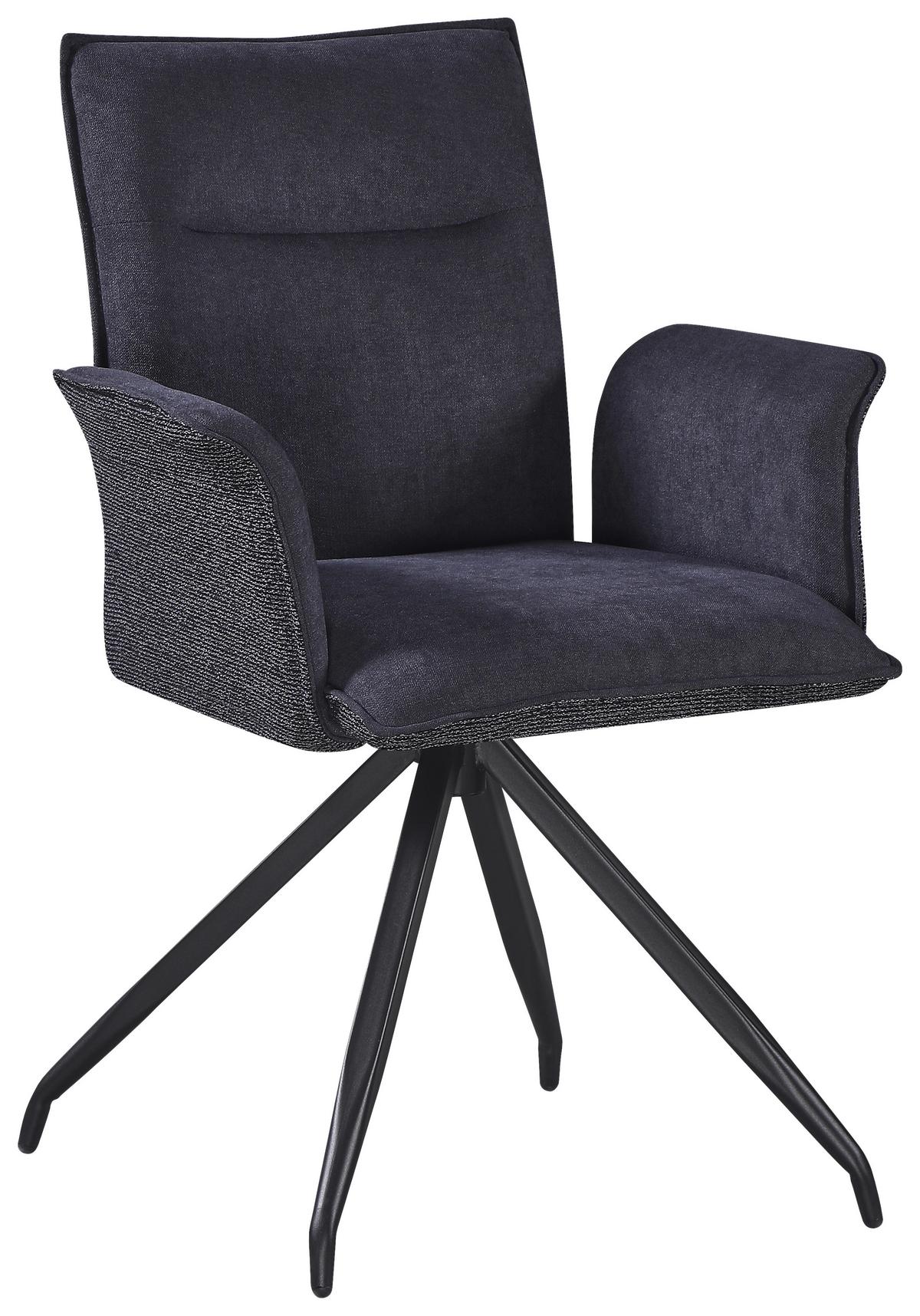 ŽIDLE S PODRUČKAMI NOVA - šedá/černá, Moderní, kov/textil (63/88/63cm) - Premium Living