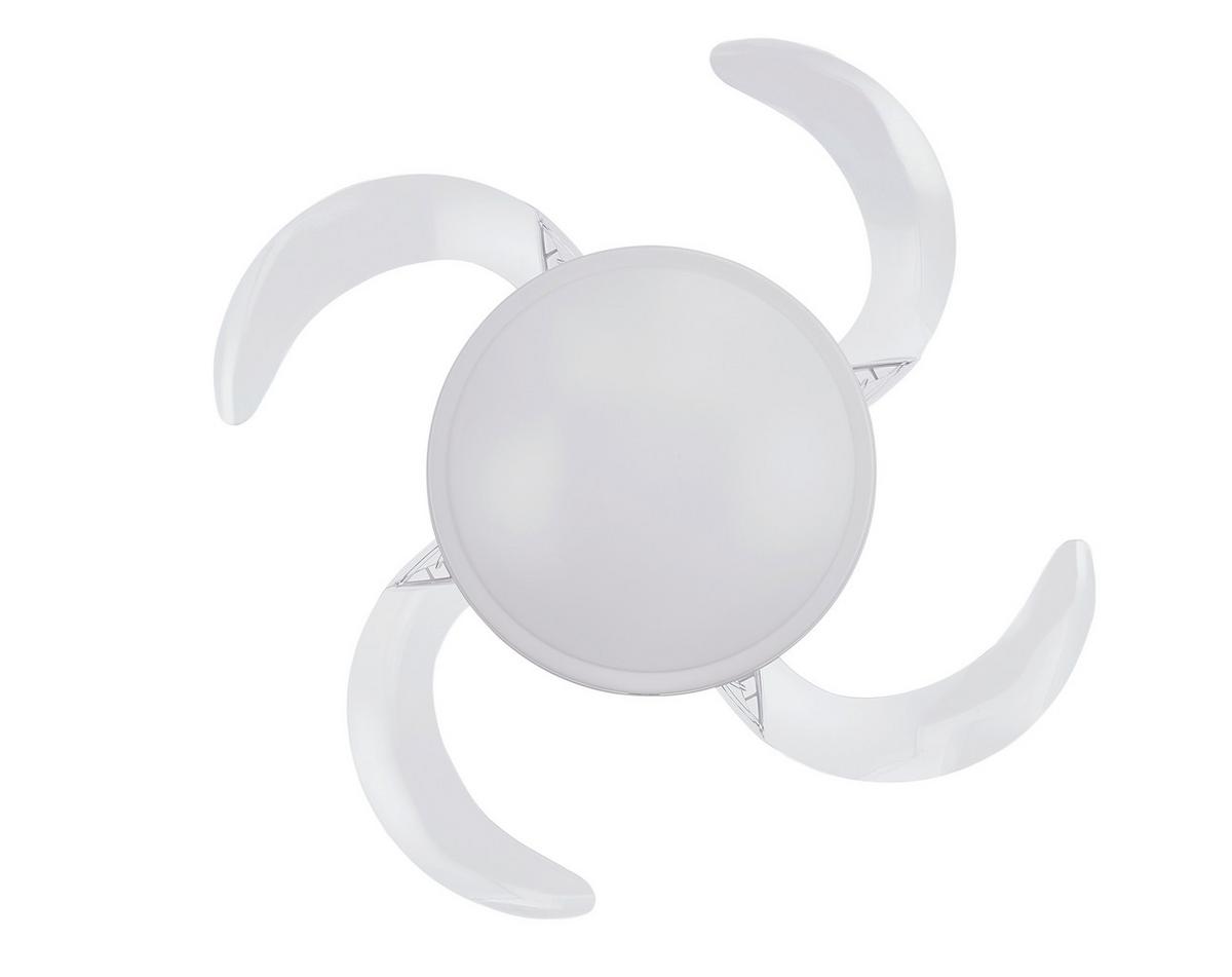 Deckenventilator Fanaway Chromfarben 4 Flügel Mit Licht - Chromfarben/Transparent, Basics, Kunststoff/Metall (122/41cm) - P & B