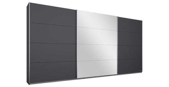 Schwebetürenschrank mit Spiegel B: 361 cm Miami, Grau Metallic - Grau, MODERN, Holzwerkstoff (361/210/62cm) - Luca Bessoni