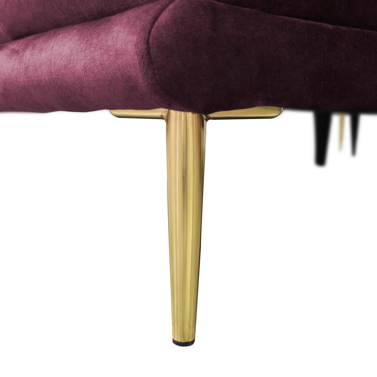 Ecksofa Whisper Weinrot S: 196x264 cm - Weinrot/Goldfarben, Design, Textil (196/264cm) - MID.YOU