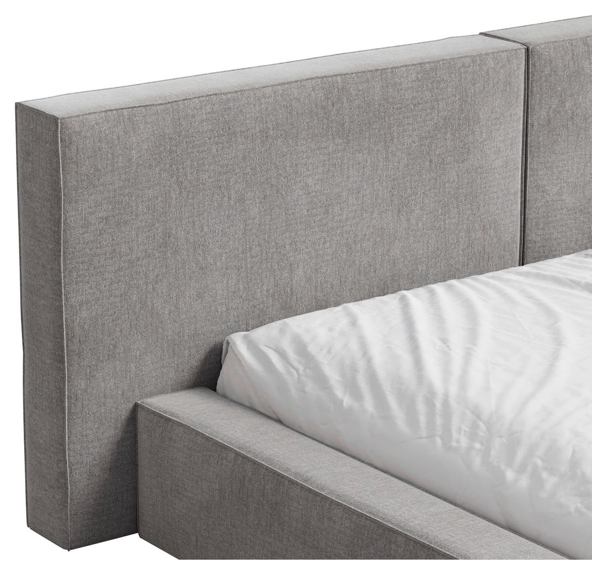 POLSTERBETT Jasmine Grau 160x200cm - Schwarz/Grau, MODERN, Holz/Metall (160/200cm) - MID.YOU