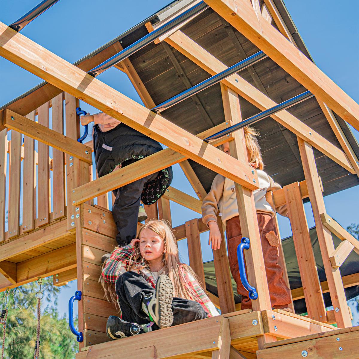 Spielturm Mit Rutsche Blau - Blau/Anthrazit, Basics, Holz/Kunststoff (482/500/338cm) - Ambia Garden