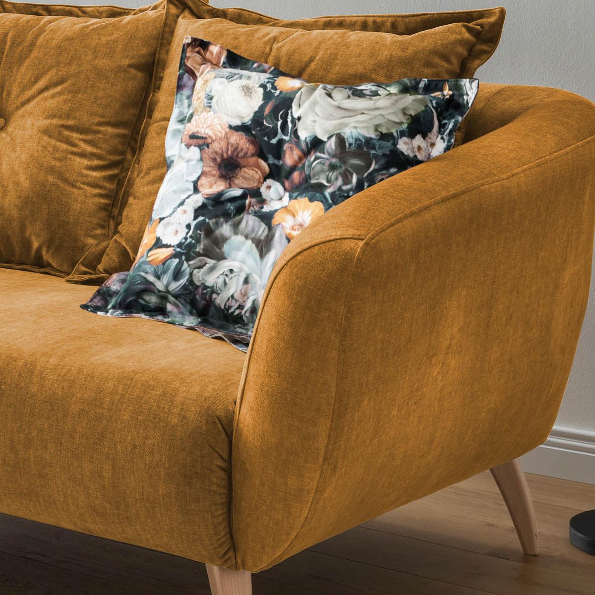 Ecksofa Baggio Gelb S: 162/277 cm - Gelb/Buchefarben, MODERN, Holz/Textil (162/277cm) - Livetastic