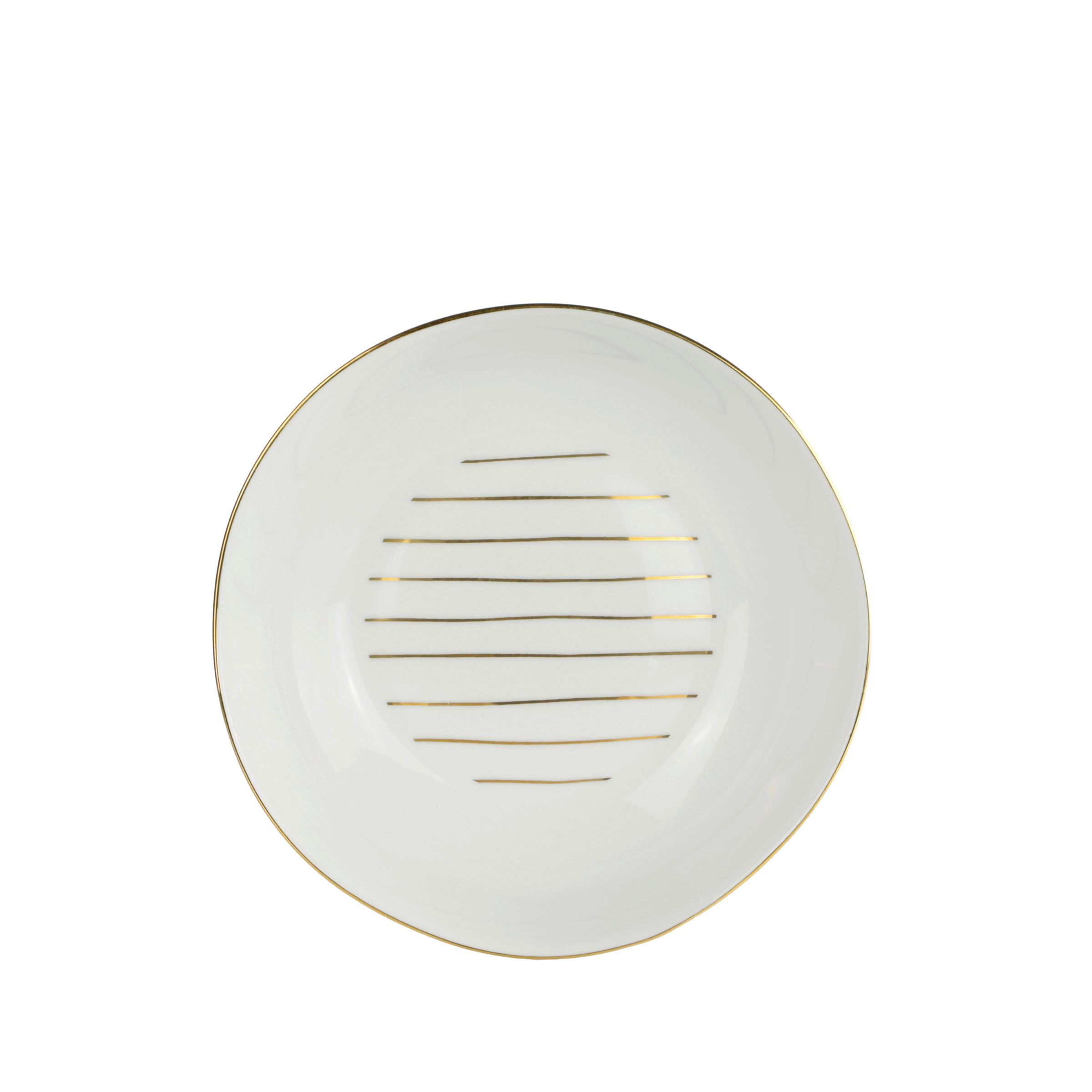 HLBOKÝ TANIER ONIX - biela/zlatá, Modern, keramika (20,5cm) - Mömax