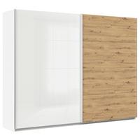 Schwebetürenschrank B: 271cm Feldkirch Weiß/eiche Dekor - Weiß Hochglanz/Eiche Artisan, MODERN, Holzwerkstoff (271/210/62cm)