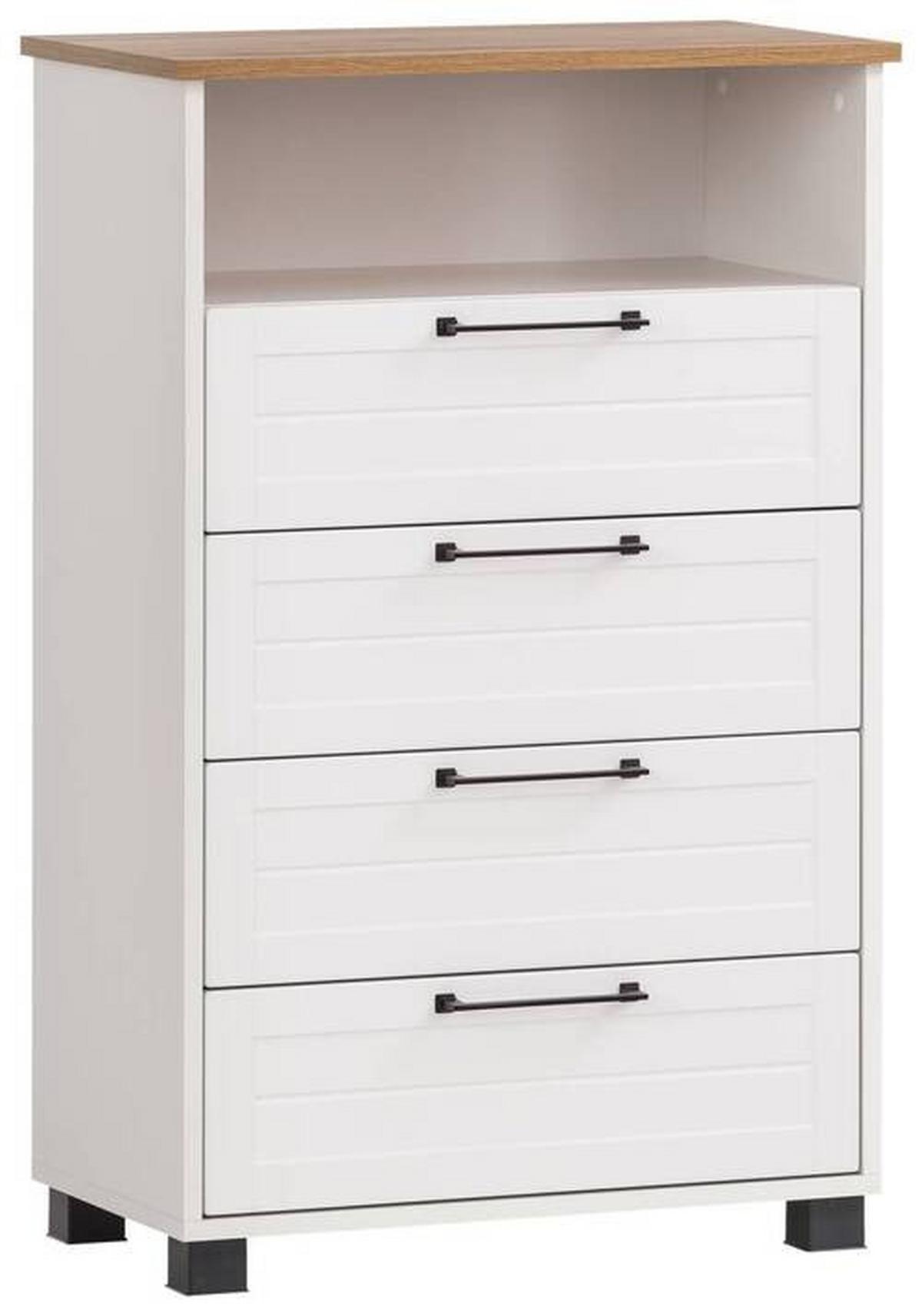 Highboard Jelda Highboard - Eichefarben/Schwarz, Holzwerkstoff (62,4/102/34,1cm) - MID.YOU