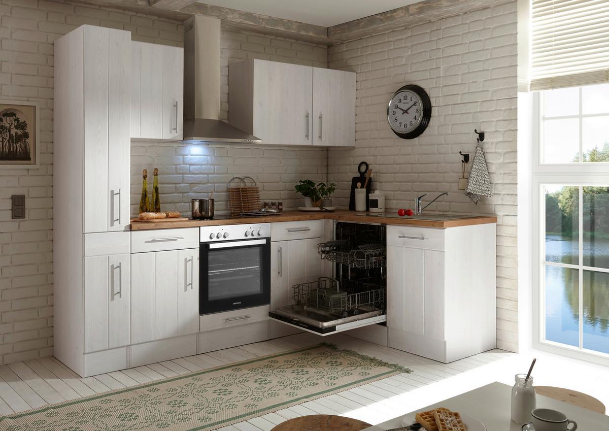 Eckküche Anton Landhaus - Wildeiche/Lärchefarben, Basics, Holzwerkstoff (250/172cm) - Respekta