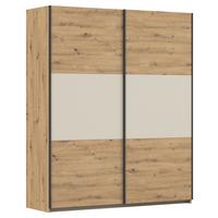 Schwebetürenschrank Neo Champagner Eiche Artisan Dekor - Champagner/Alufarben, MODERN, Holzwerkstoff (175/210/59cm) - Rauch Möbel
