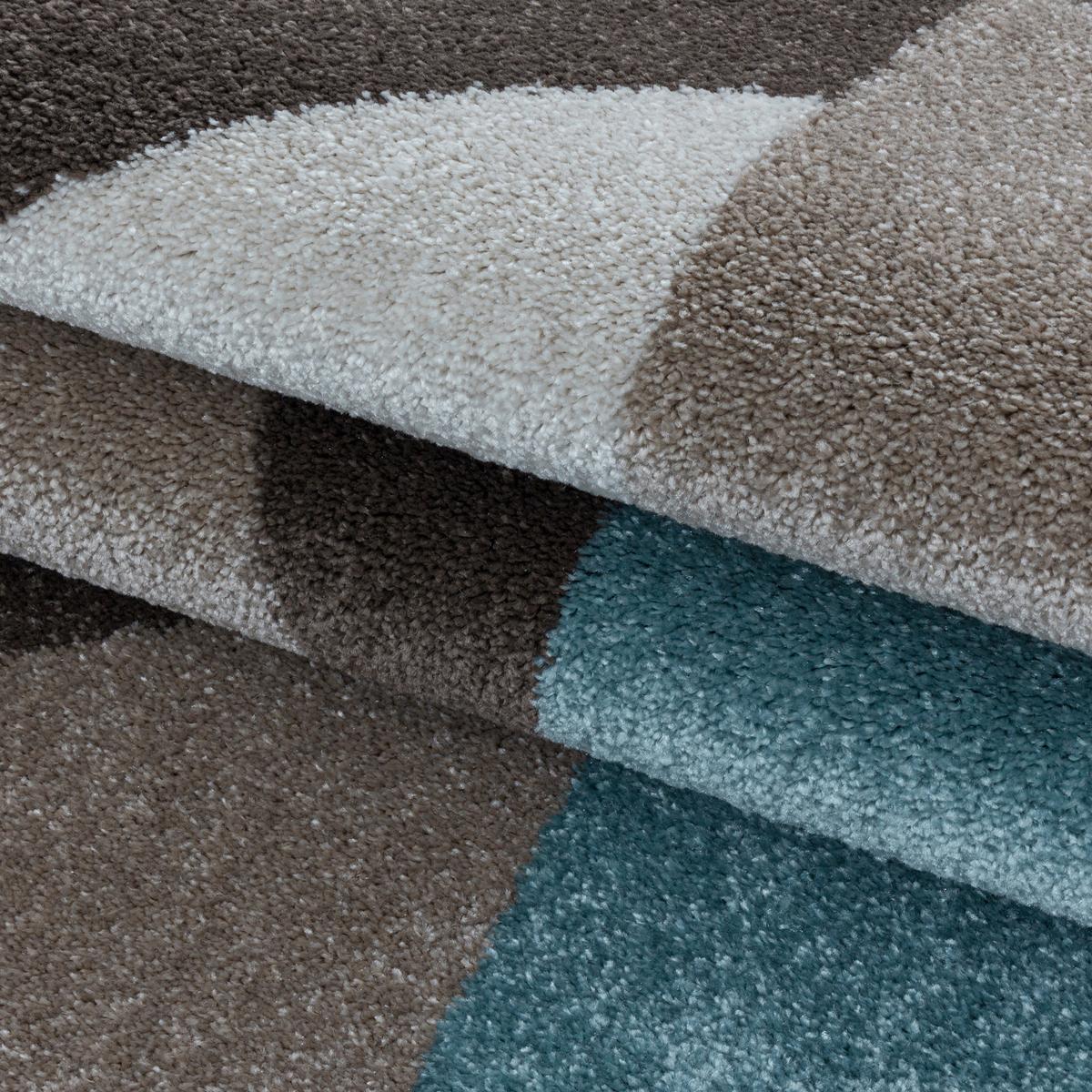 Webteppich Blau/Grau/Weiß Naturfaser Efor 140x200 cm - Blau, Design, Textil (140/200cm)