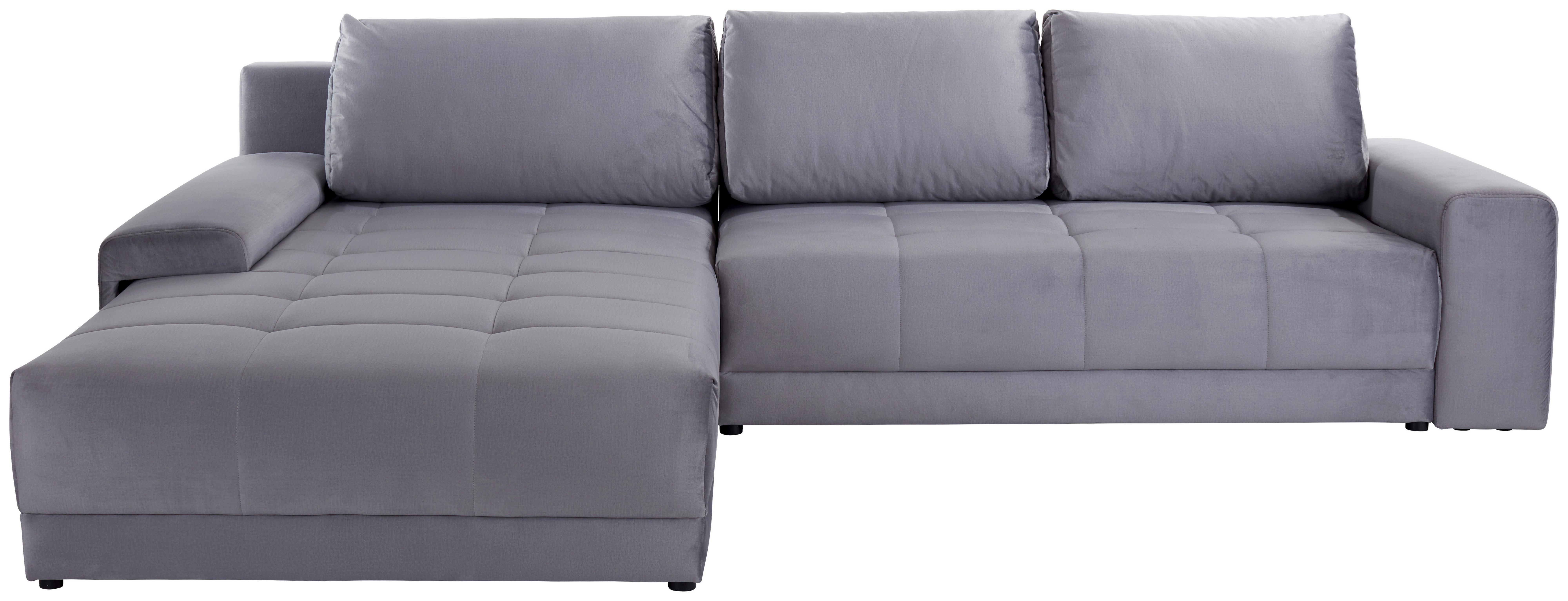 Rohová sedačka ADRIA, obojstranná, sivý zamat - sivá, Modern, textil (213/308cm) - Luca Bessoni