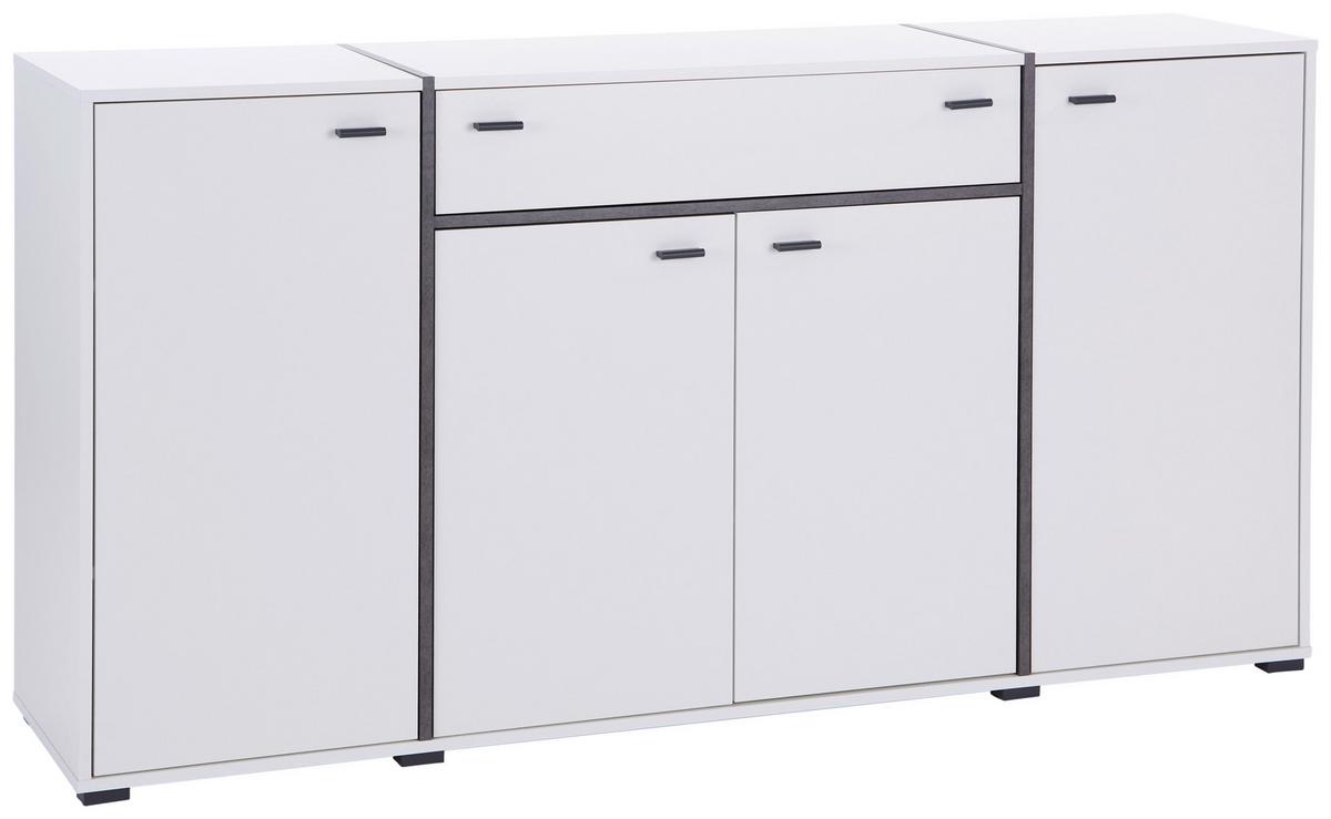 Kommode B: 187,5 Cm Miri, Weiß/betonoptik - MODERN, Holzwerkstoff (187,5/95,8/41,7cm)