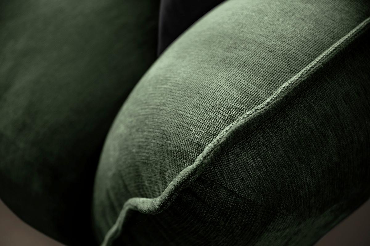 Ecksofa Fluffy Dunkelgrün S: 184x269 Cm - Dunkelgrün/Schwarz, MODERN, Textil (184/269cm) - Trendmanufaktur