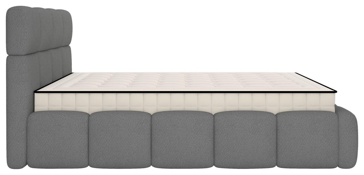 Polsterbett Cloudy M. Matratze Grau, Lf: 140x200 Cm - Grau, Trend, Holz/Holzwerkstoff (140/200cm) - Luca Bessoni