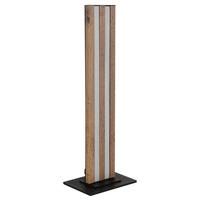 Tischleuchte Metall 230V, 18x12x50 cm - Dunkelbraun/Opal, Design, Holzwerkstoff/Kunststoff (18/12/50cm) - Globo