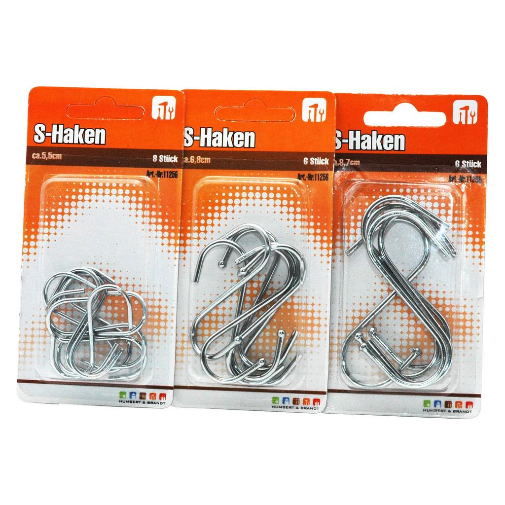 S-Haken Silberfarben Francie Metall 6-8 Stk. Versch. Größen