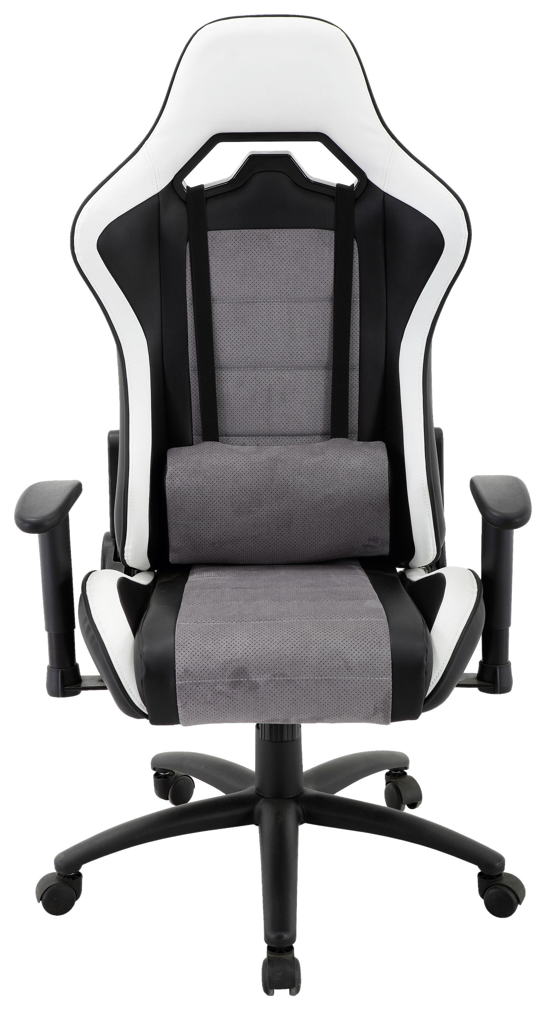 Gamingstuhl Chandi Grau/Schwarz/Weiß - Schwarz/Weiß, Design, Kunststoff/Textil (68,5/125-135/62cm) - Xora