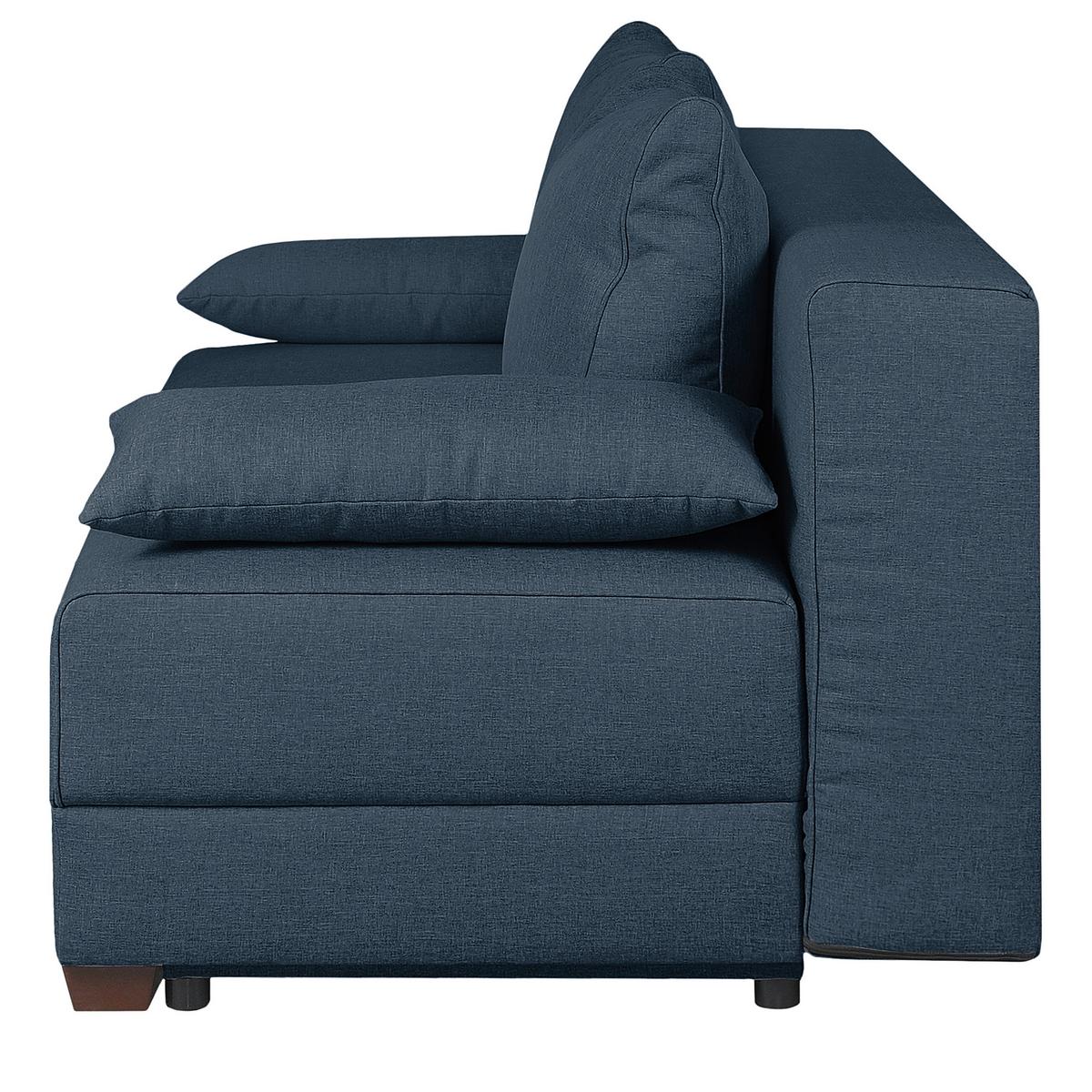 Schlafsofa Dingo, Dunkelblau B: 202 cm - Dunkelbraun/Dunkelblau, Design, Textil (202/85/110cm) - MID.YOU