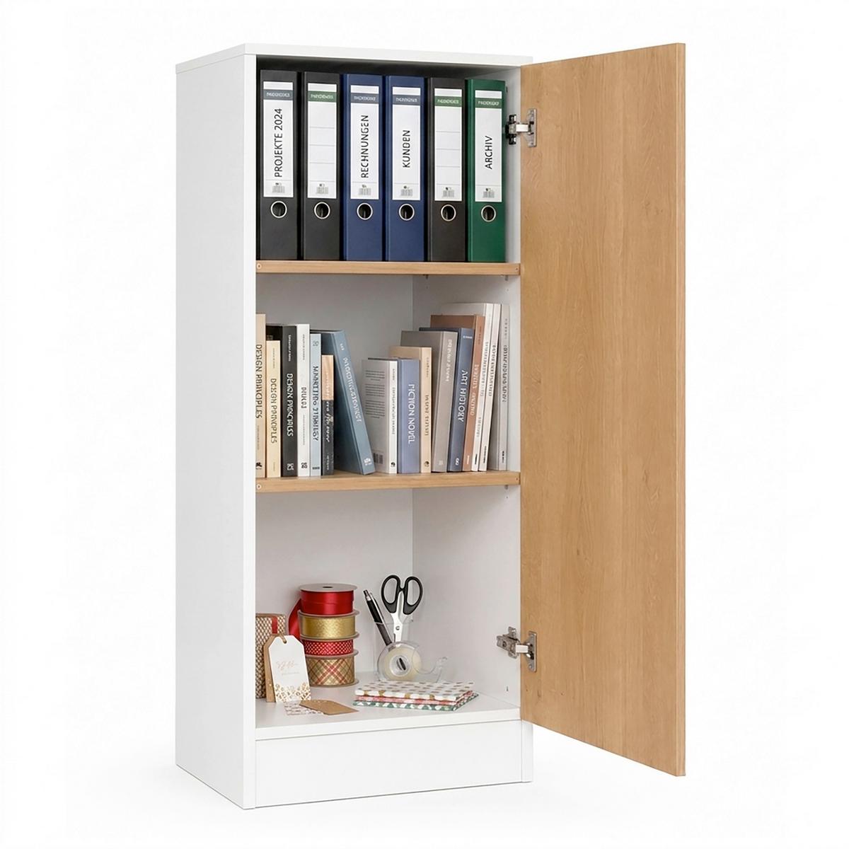 AKTENSCHRANK DILOS M - Honigeiche/Weiß, MODERN, Holzwerkstoff (52/114/32cm) - MID.YOU