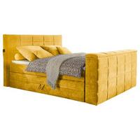 Boxspringbett Mit Bettkasten 180x200 Cm Denver - Gelb, KONVENTIONELL, Textil (180/200cm) - Carryhome