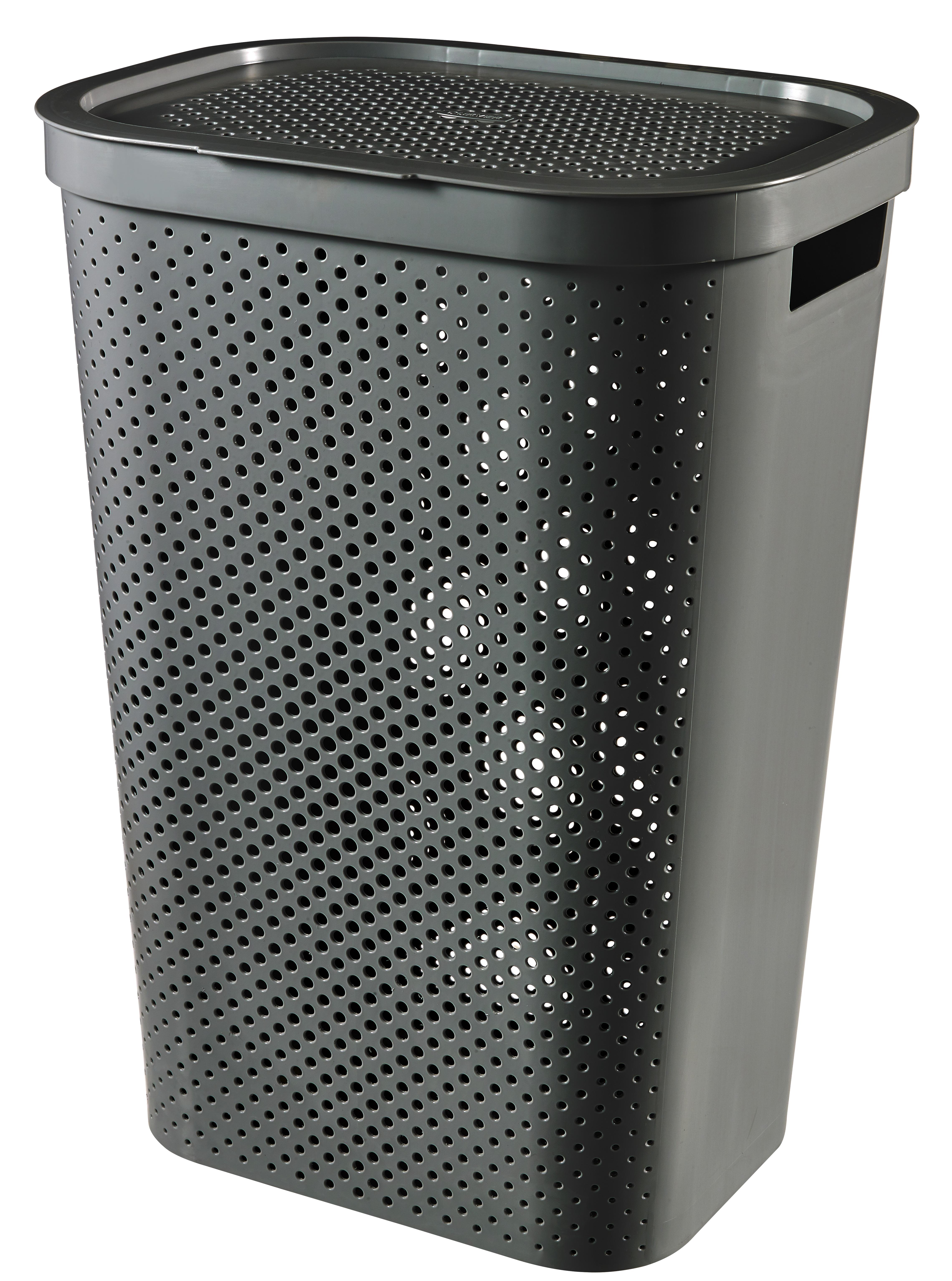 Koš Na Prádlo Hamper 59 L - tmavě šedá, Moderní, plast (44/60/35cm)