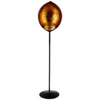 Teelichthalter Elodie Eisen Schwarz/Goldf. für 1 Teelicht - Goldfarben/Schwarz, KONVENTIONELL, Metall (9/20cm) - James Wood