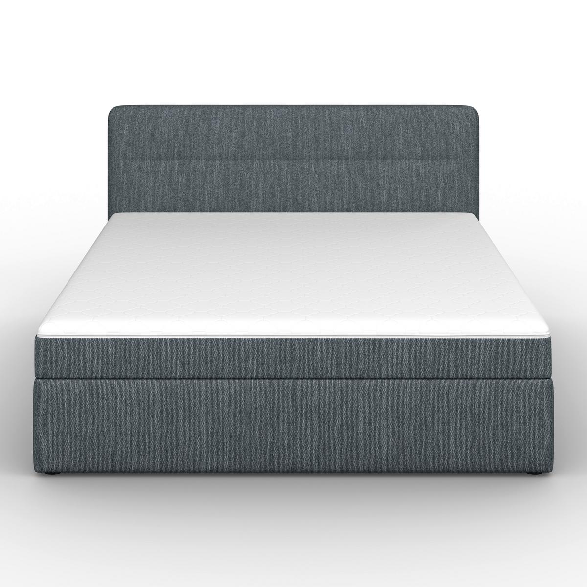 Boxspringová posteľ MARCO 180x200, sivomodrá - čierna/sivomodrá, Modern, drevo/textil (180/200cm) - Bessagi Home