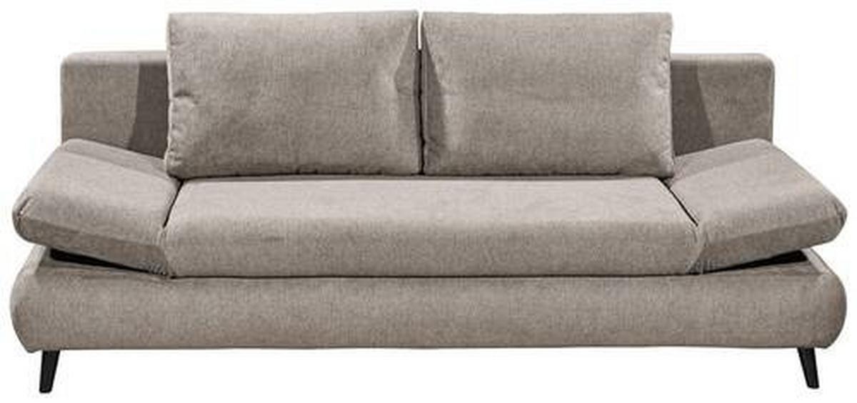Schlafsofa Sunny 3dl Taupe B: 212 Cm - Taupe/Schwarz, KONVENTIONELL, Holzwerkstoff/Textil (212/88/101cm) - MID.YOU