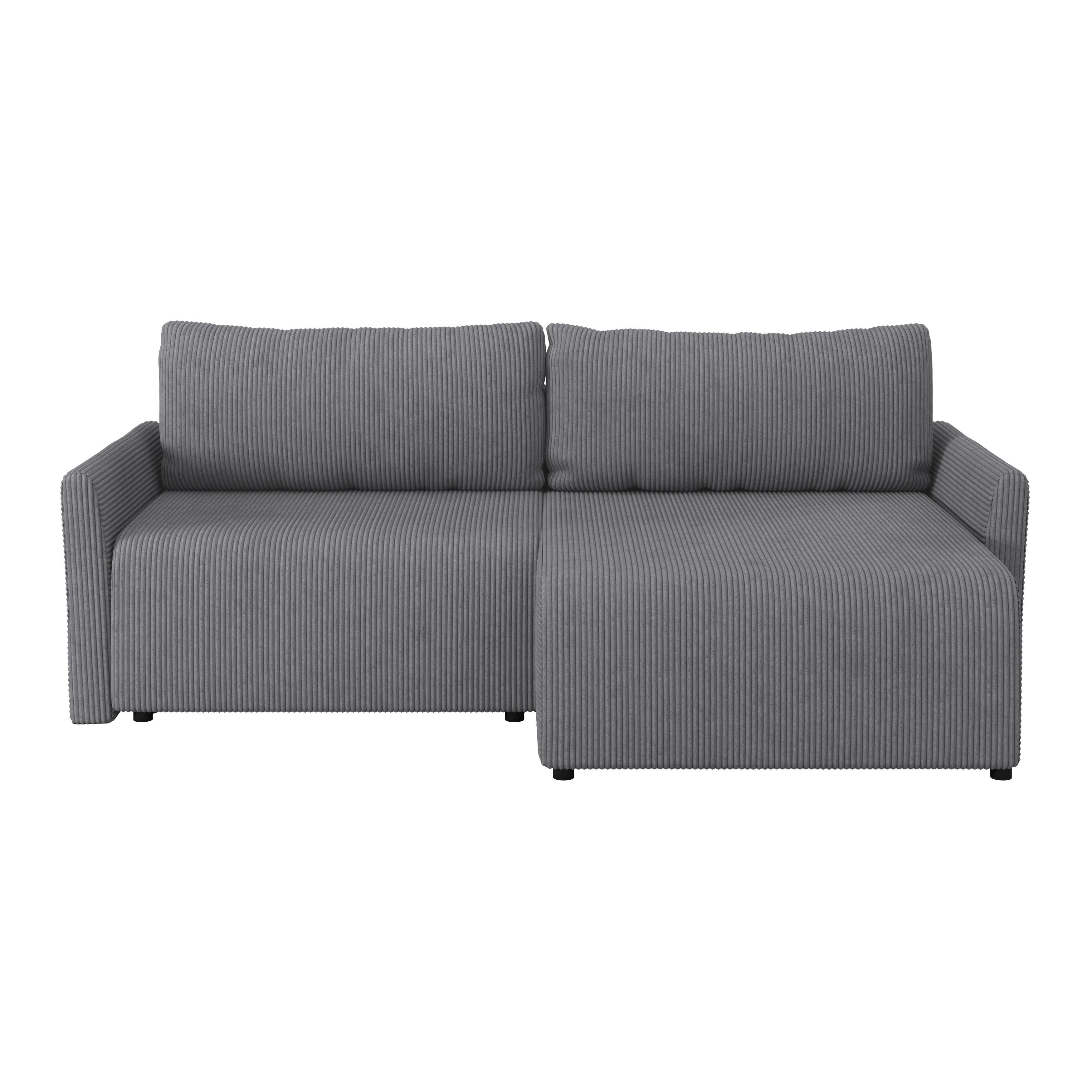 Ecksofa mit Schlaffunktion Sonos, Anthrazit 228x146 cm - Ecru/Anthrazit, MODERN, Textil (228/146cm)