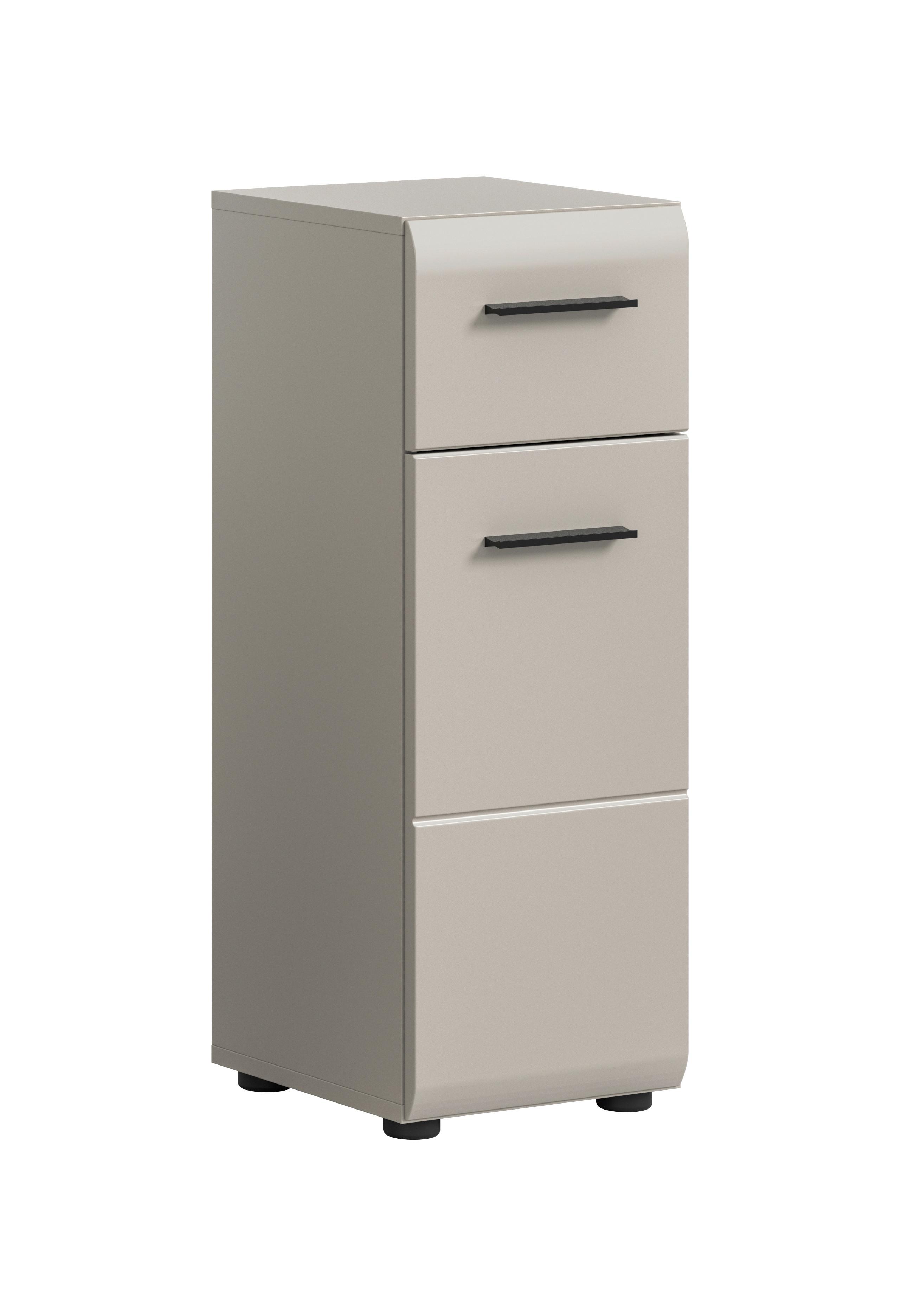 MIDISCHRANK Ice Kaschmir B: 30cm - Kaschmir/Schwarz, Trend, Holzwerkstoff (30/80/30cm) - MID.YOU