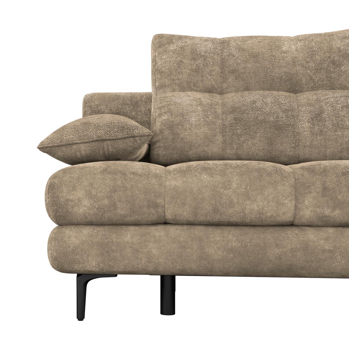 Schlafsofa Perla Hellbraun B: 203 cm - Hellbraun/Schwarz, KONVENTIONELL, Textil (203/94/96cm)