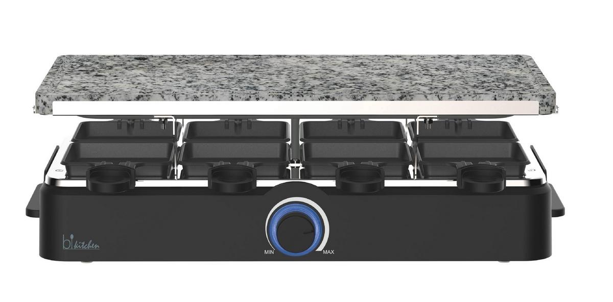 Raclette-Grill B-Kitchen Grill 900 - Edelstahlfarben/Schwarz, Basics, Kunststoff/Stein (44,5/14,5/22,7cm)