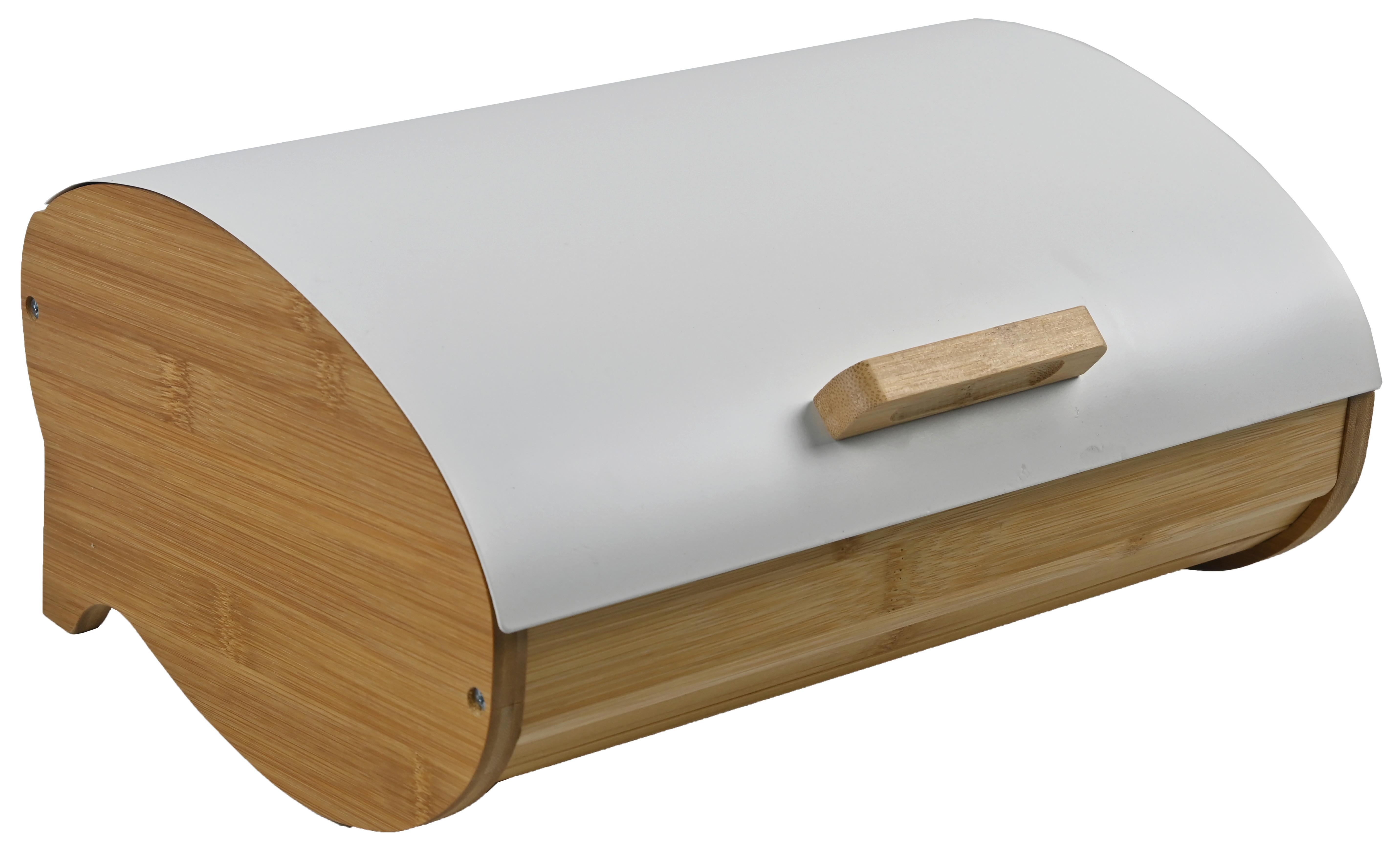 Box Na Chléb Svea -Bp- - bílá/přírodní barvy, Moderní, kov/dřevo (35/25/15,5cm) - Modern Living