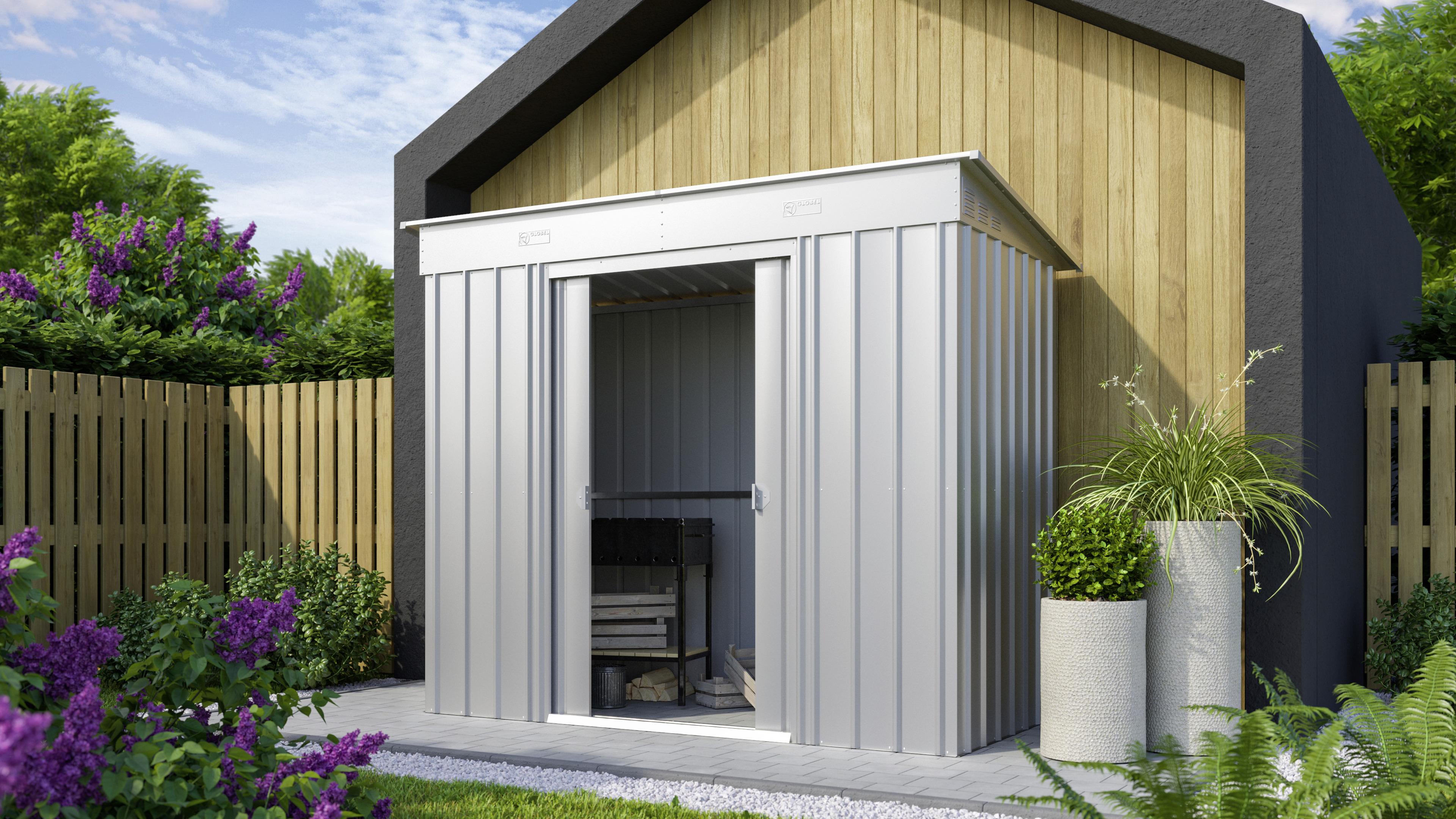 Gerätehaus Ohne Boden 124x242x199 Cm - Silberfarben, Basics, Metall (124/199/242cm)