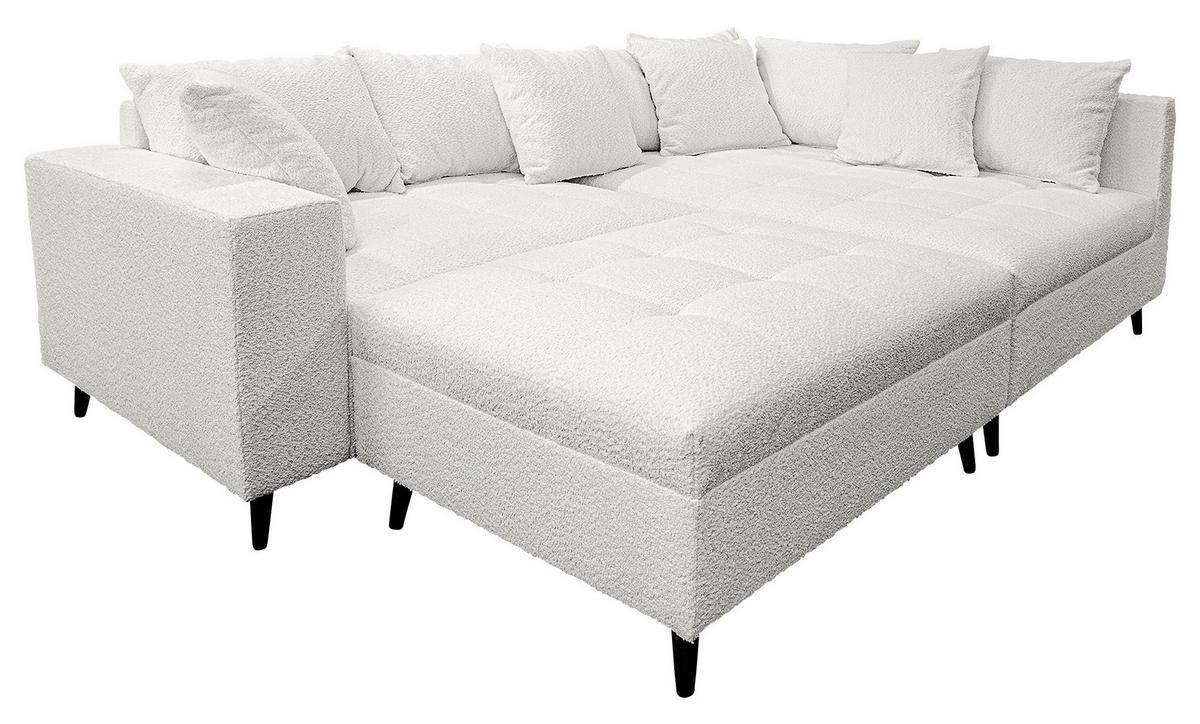 Ecksofa Pruno, Hellgrau S: 247x174 Cm - Hellgrau/Schwarz, Design, Textil (247/174cm) - MID.YOU