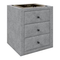 Nachtkästchen Brisbane II mit Induktionsladezone B: 49,5cm - Grau, Trend, Glas/Holzwerkstoff (49,5/56,5/46cm) - Sembella