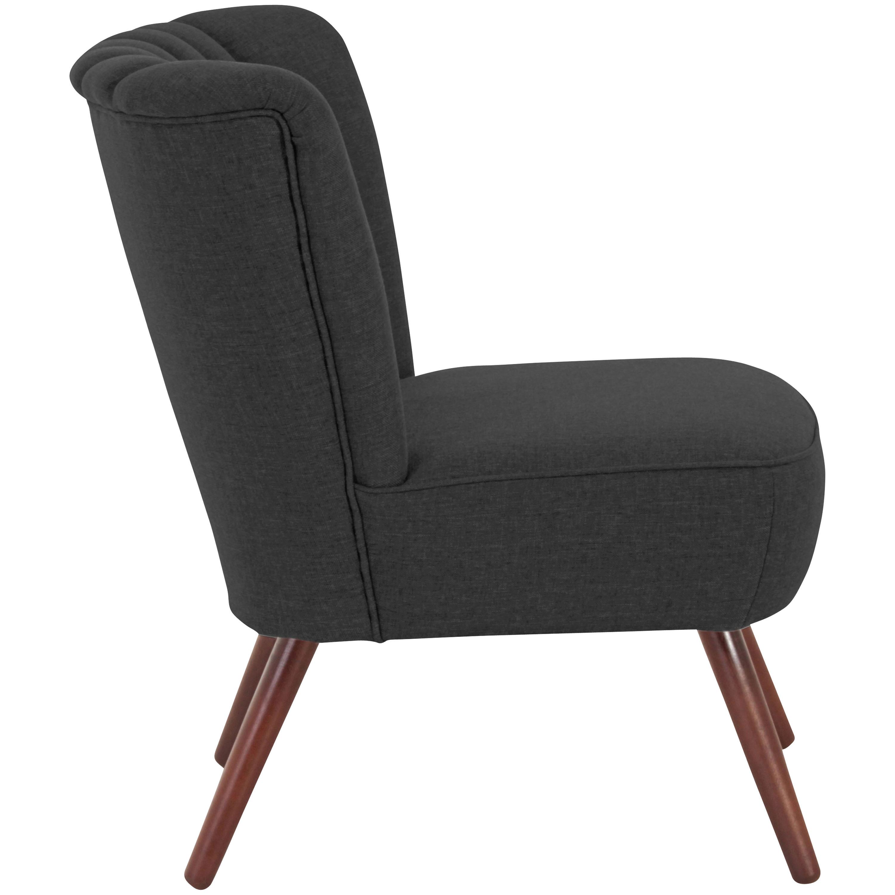 Polsterstuhl Alessandro Schwarz, Holz-Beine - Nussbaumfarben/Schwarz, Design, Textil (70/80/66cm) - Max Winzer