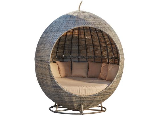 Gartenmuschel Pomona aus Polyrattan mit Kissen - Grau, MODERN, Kunststoff/Metall (182/228cm) Gartenmuschel Pomona aus Polyrattan mit Kissen - Grau, MODERN, Kunststoff/Metall (182/228cm)