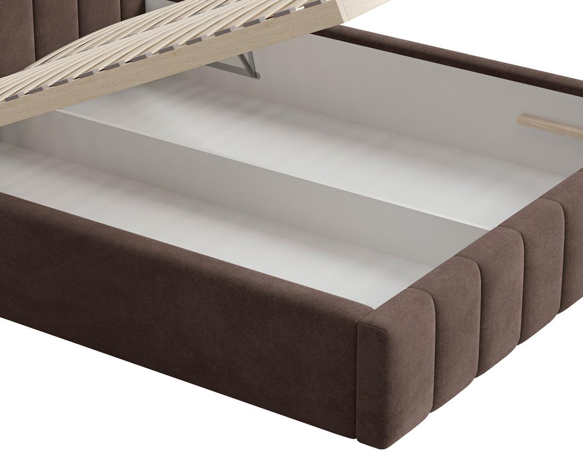 Polsterbett Sky mit Bettkasten 160x200 - Schwarz/Braun, MODERN, Holz (160/200cm) - Livetastic