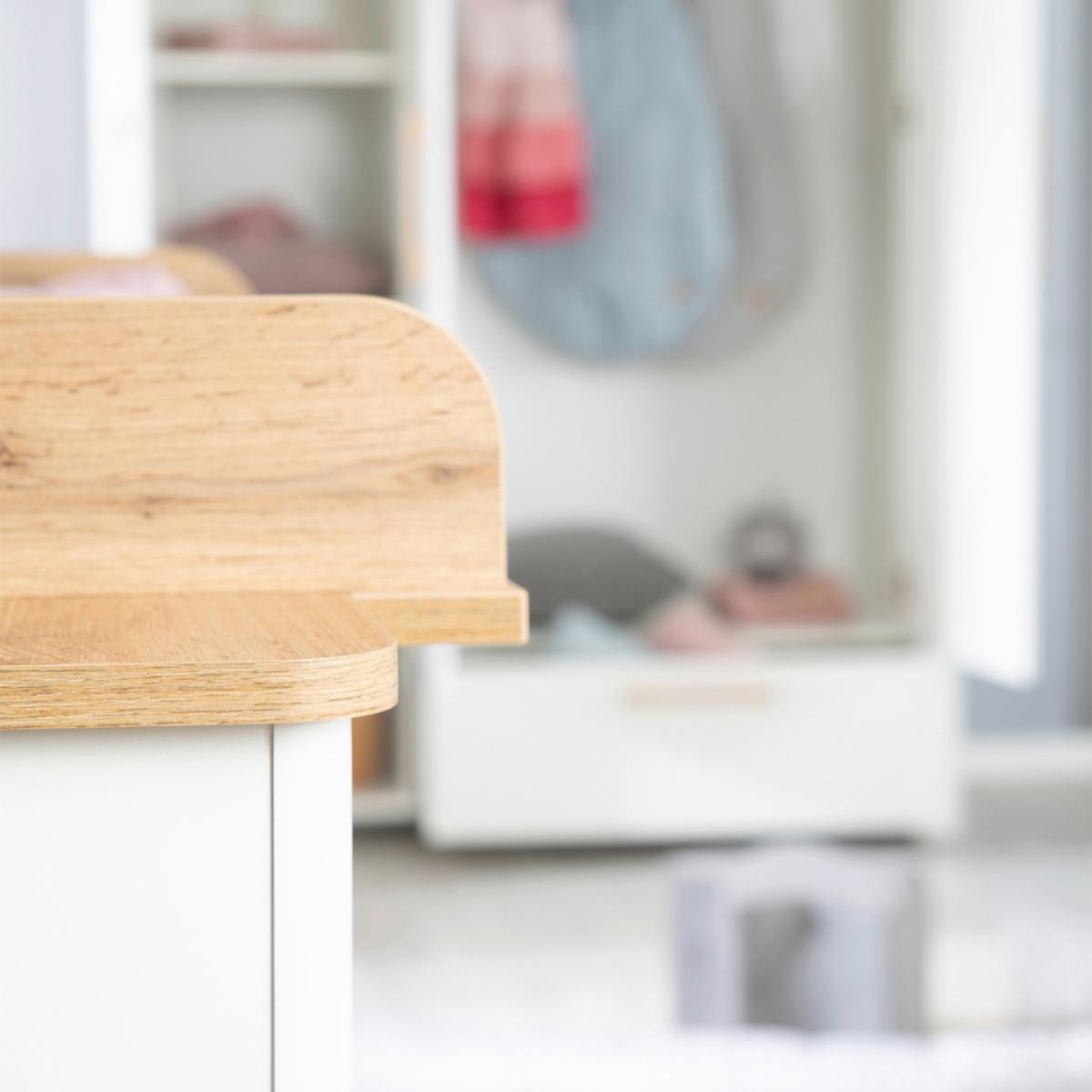 Wickelkommode Weiß/natur - Weiß, Basics, Holzwerkstoff (119/100/76cm) - Roba