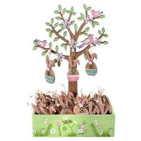 Dekohänger Osterhase LxBxH: ca. 4x1x9 cm - Blau/Pink, Basics, Holzwerkstoff (4/1/9cm)